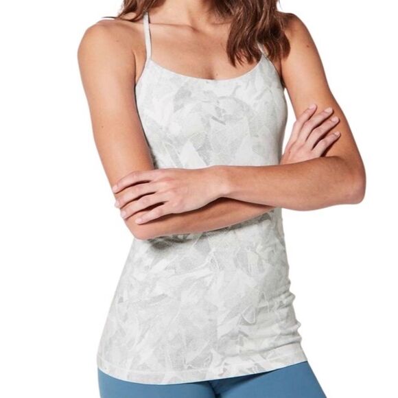 Lululemon Power Pose Tank Light Support For A/B Cup Jasmine White Multi /Alpine - Picture 1 of 14
